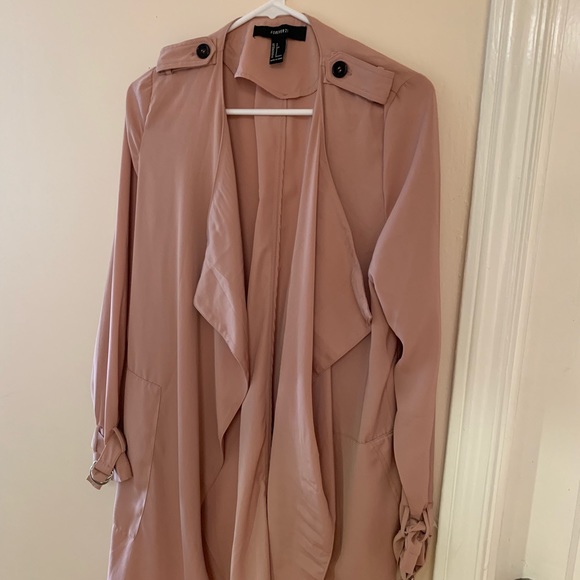 Lightweight and Long trench coat in Blush. - Picture 1 of 8